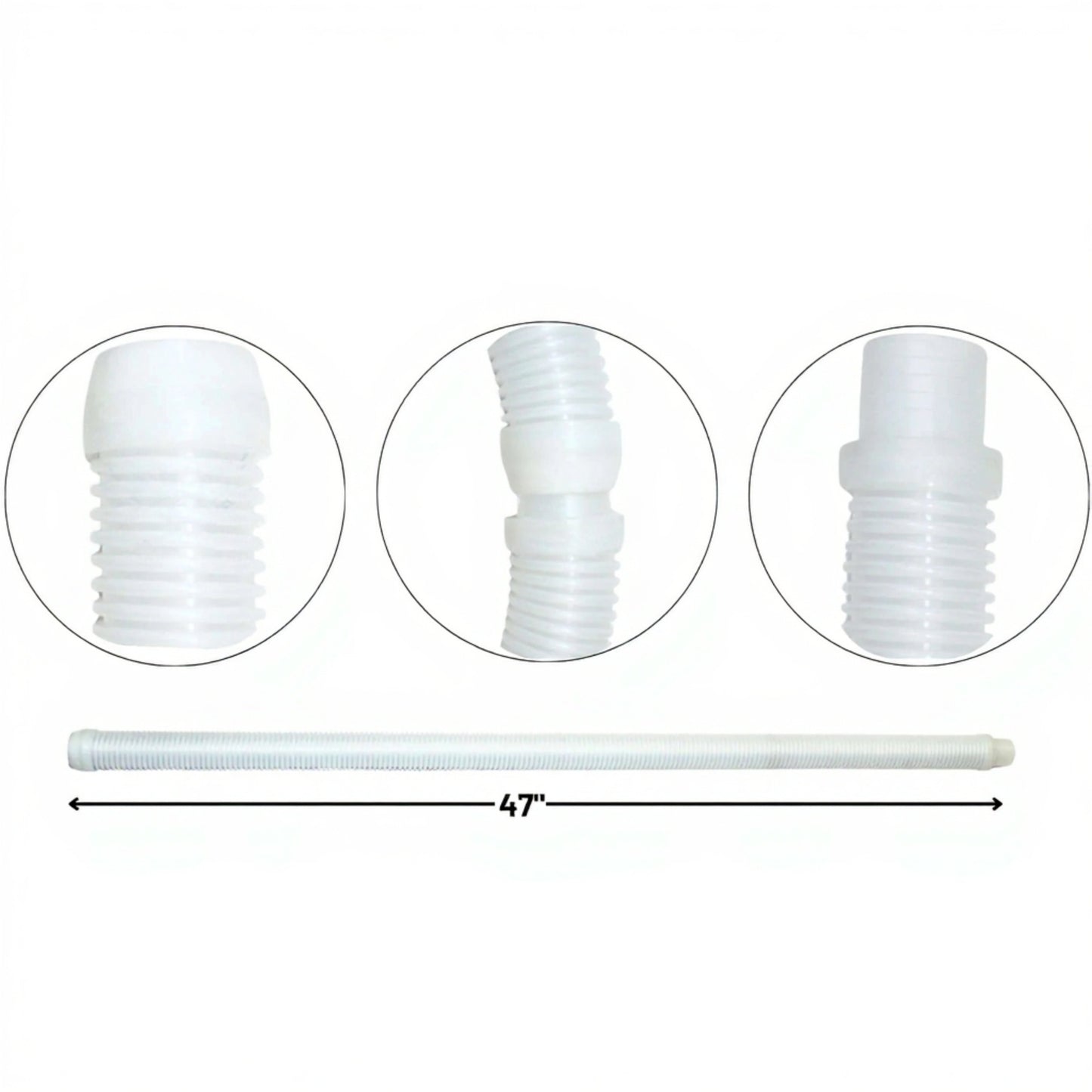 OREQ Sectional Connector Hose For Automatic Pool Cleaner Vacuum | Clear | 4' Ft | APC204C