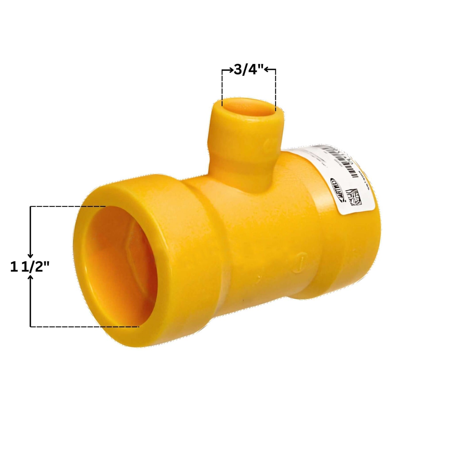 Poly Reducer Fusion Tee | Yellow | 1.5" x 1.5" 3/4"