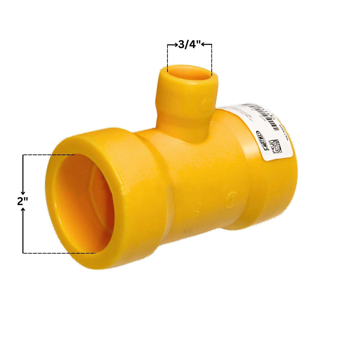 Poly Reducer Fusion Tee | Yellow | 2" x 2" x 3/4"