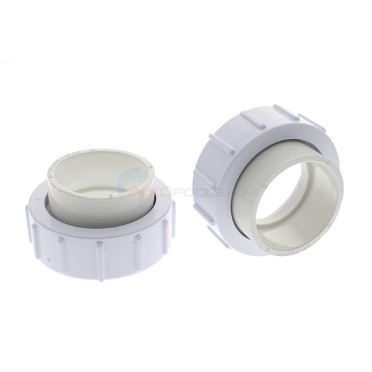 Pentair Half Union Adapter PKG188 2 Inch White Set of 2 for MasterTemp Heater