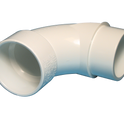 Waterway 411-9120 sweep elbow fitting side view showing 2-inch connection