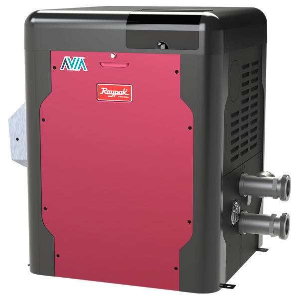 Raypak Avia HD 264 018044 heater exterior showing compact design and control panel
