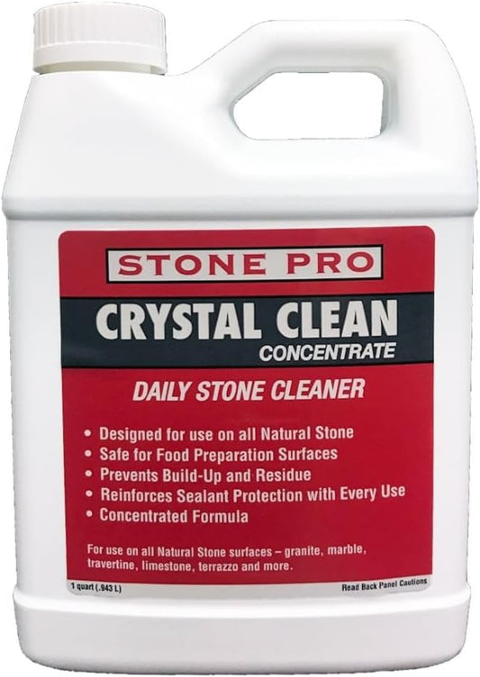 StonePro Crystal Clean Concentrate 32 fl oz – pH Neutral Stone Cleaner & Sealer Reinforcer