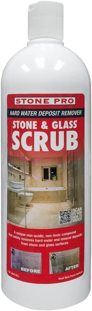 StonePro Stone & Glass Scrub 32 oz – Hard Water Stain, Soap Scum & Grout Haze Remover AX-AY-ABHI-73423