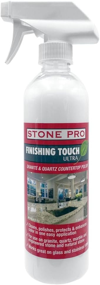 StonePro Finishing Touch Stone Spray Polish & Cleaner 16 fl oz – Granite, Marble, Quartz & Natural Stone Countertops