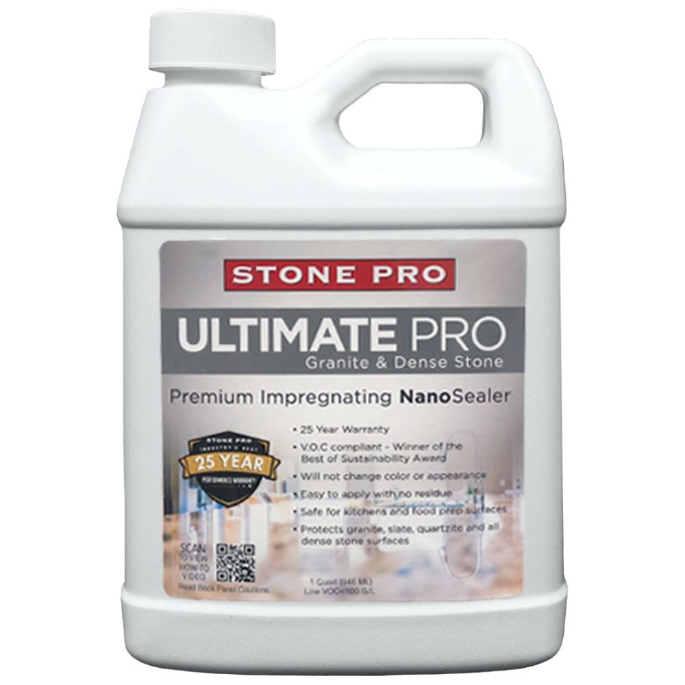 StonePro Ultimate Pro Stone Sealer 1 Pint (16 fl oz) Penetrating Sealer for Granite, Slate, Quartzite & Dense Stone S-UPS16