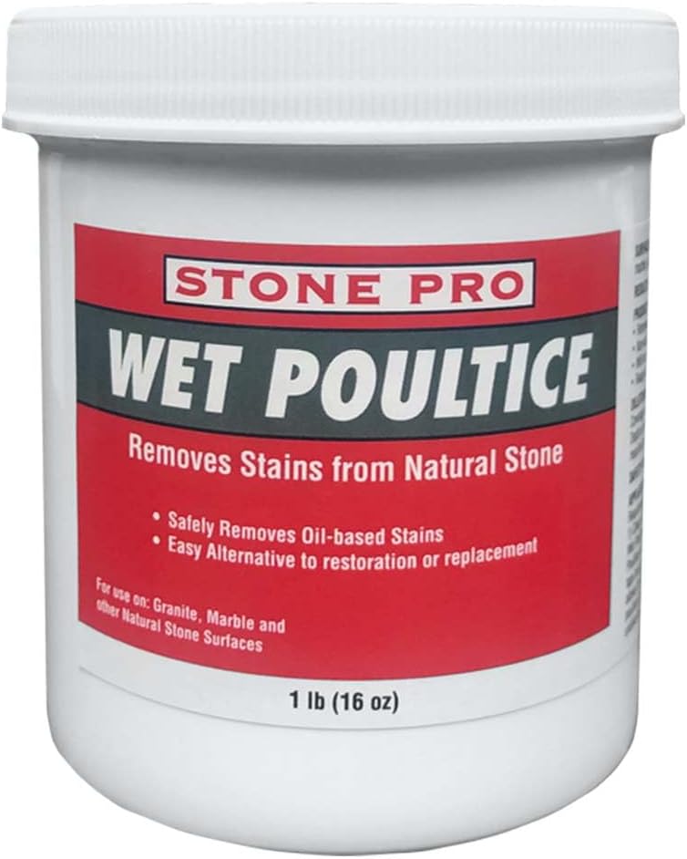 StonePro Wet Poultice Stain Remover 1 lb – Oil & Water-Based Stain Removal for Natural Stone, Concrete & More  C-WP1