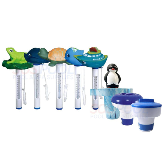 Pooline Little Whale Pool Thermometer 11083G with Tablet Holder