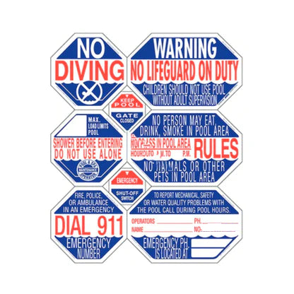 Traffic Graphix 8-in-1 California Pool Safety Sign Hexagon Cut TGPS1001