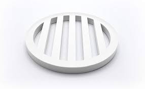 Swimables Round Pool Deck Drain Cover White 3 Inch SW-95-992 Installed View