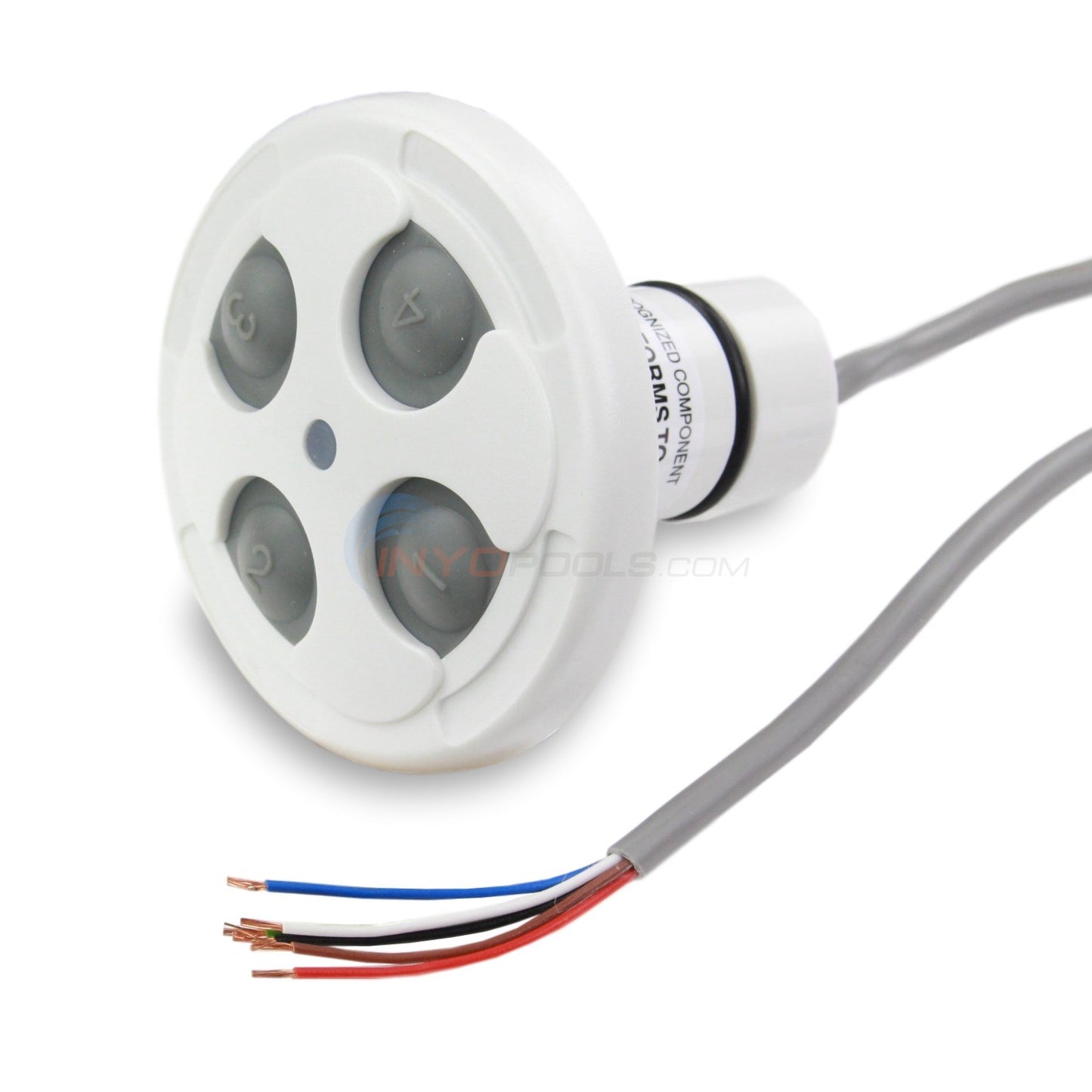 Jandy Spa Side Remote 7441 White 4-Function 100 Ft Detail View