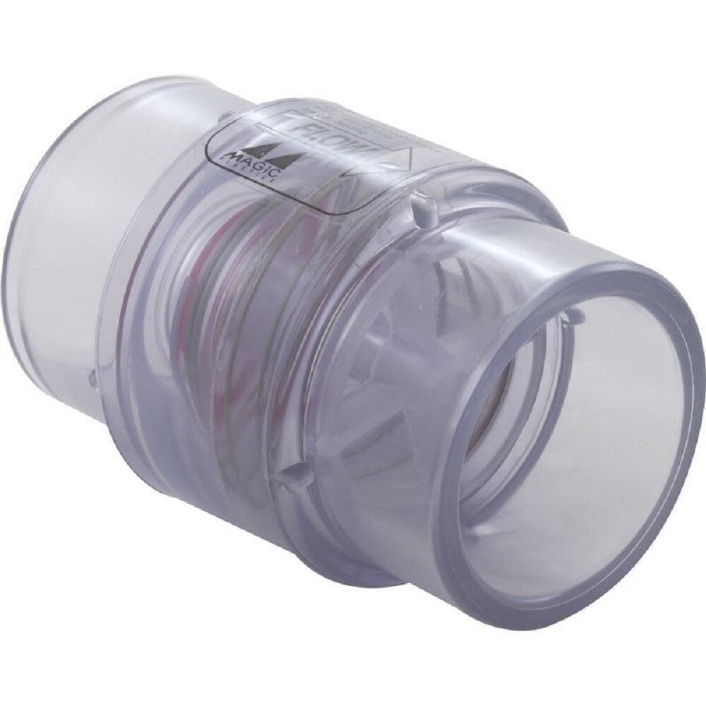 Magic Plastics 1.5" Slip x 2" Spigot Clear Check Valve 0830-15C