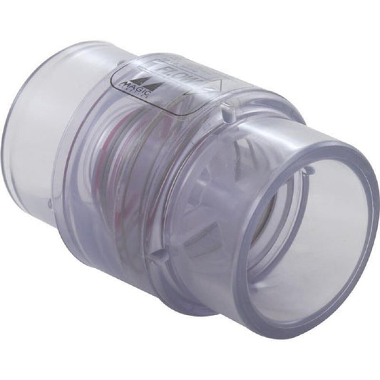 Magic Plastics 1.5" Slip x 2" Spigot Clear Check Valve 0830-15C