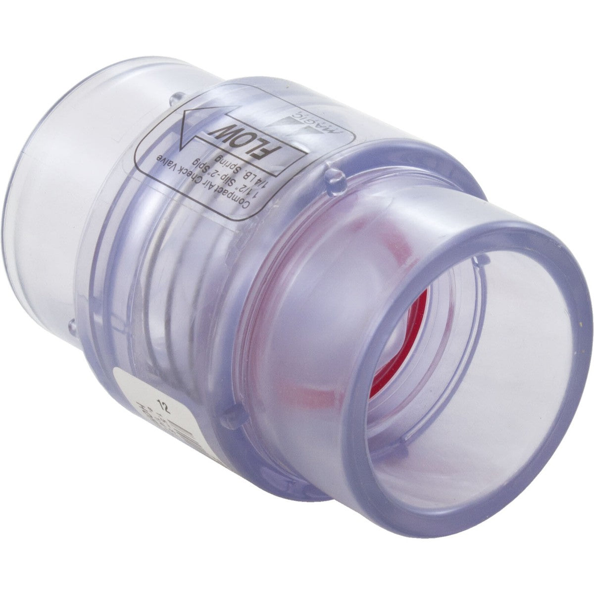 Magic Plastics Clear Check Valve 0830-15C Spigot Connection Detail