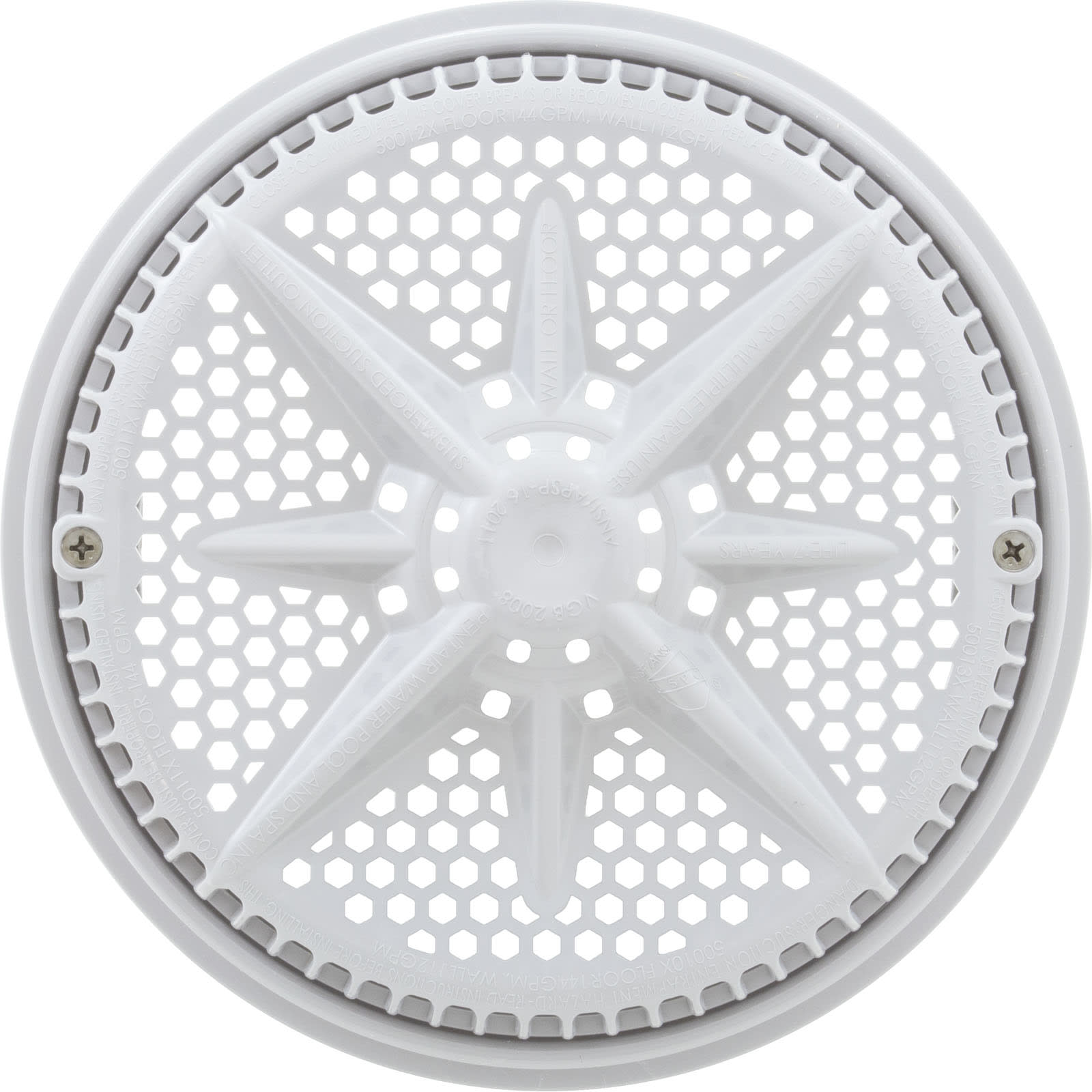 Pentair StarGuard 500103 pool main drain cover top view showing anti-entrapment design