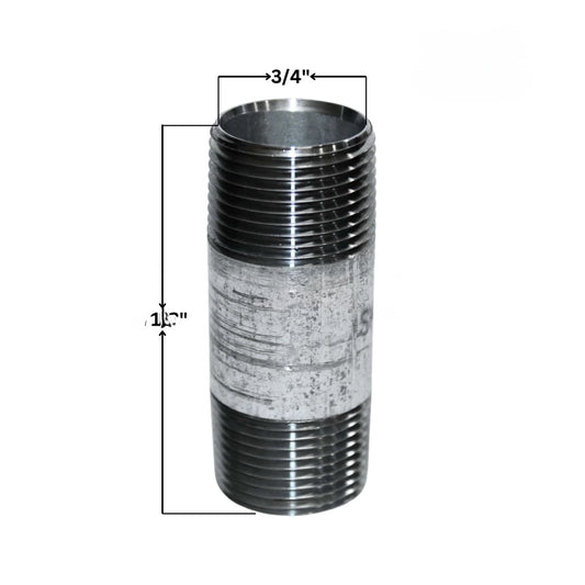 Galvanized Steel Nipple | 3/4" x 2.5"