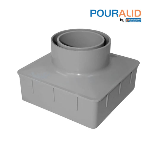 Pour-A-Lid DC601GRAY 6 Inch Square Gray Masonry Deck Drain Cover